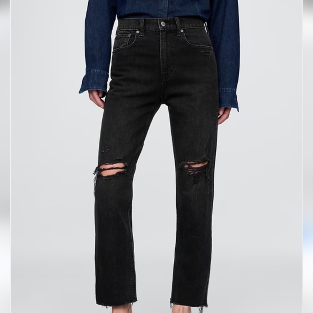 GAP Cheeky Highrise Straight Black Jeans - Picture 2 of 9